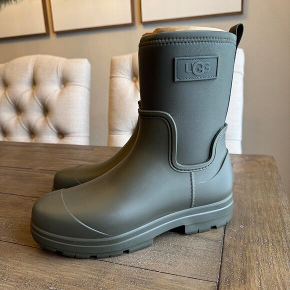 UGG Women's Size 11 Droplet Mid Rainboot Forest Night Green NEW w/Box - Picture 2 of 12